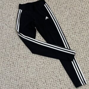 Adidas Women’s Black Joggers with White Stripes